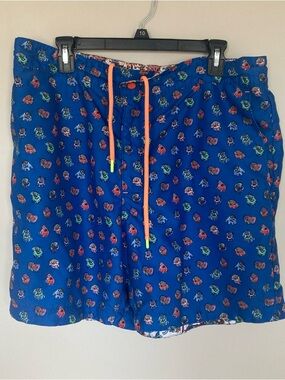 Robert Graham Men's Swim Trunks Creatures Size 40 Classic Fit Cobalt Shorts